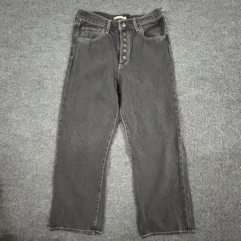 Levi's Jeans Womens Size 31 Black Ribcage Straight Ankle High Rise Button Fly